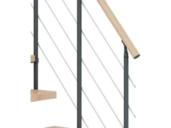 Dolle Mittelholmtreppe Dublin Buche Anthrazit GH bis 292 cm Gerade 65 cm FSC