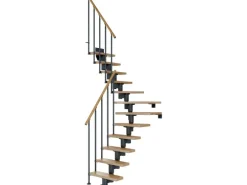 Dolle Mittelholmtreppe Dublin Eiche Anthrazit GH bis 337 cm 1/4gew. 65 cm FSC®