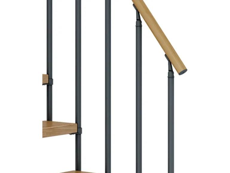 Dolle Mittelholmtreppe Dublin Eiche Anthrazit GH bis 270 cm 1/4gew. 75 cm FSC®