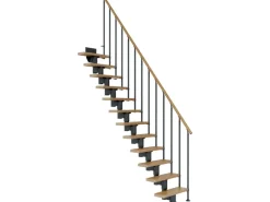 Dolle Mittelholmtreppe Dublin Eiche Anthrazit GH bis 292 cm Gerade 65 cm FSC