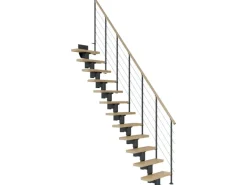 Dolle Mittelholmtreppe Dublin Ahorn Anthrazit GH bis 292 cm Gerade 65 cm