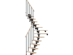 Dolle Mittelholmtreppe Dublin Buche Anthrazit GH bis 270 cm 1/4gew. 75 cm FSC®