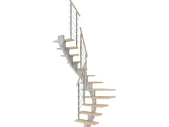 Dolle Mittelholmtreppe Frankfurt Buche Perlgrau GH bis 258 cm 1/2gew. 75 cm FSC®