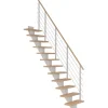 Dolle Mittelholmtreppe Frankfurt Buche Weiß GH bis 258 cm Gerade 65 cm FSC