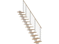 Dolle Mittelholmtreppe Frankfurt Buche Weiß GH bis 258 cm Gerade 65 cm FSC