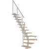 Dolle Mittelholmtreppe Frankfurt Eiche Weiß GH b. 279cm 1/4 Gewendelt 75cm FSC