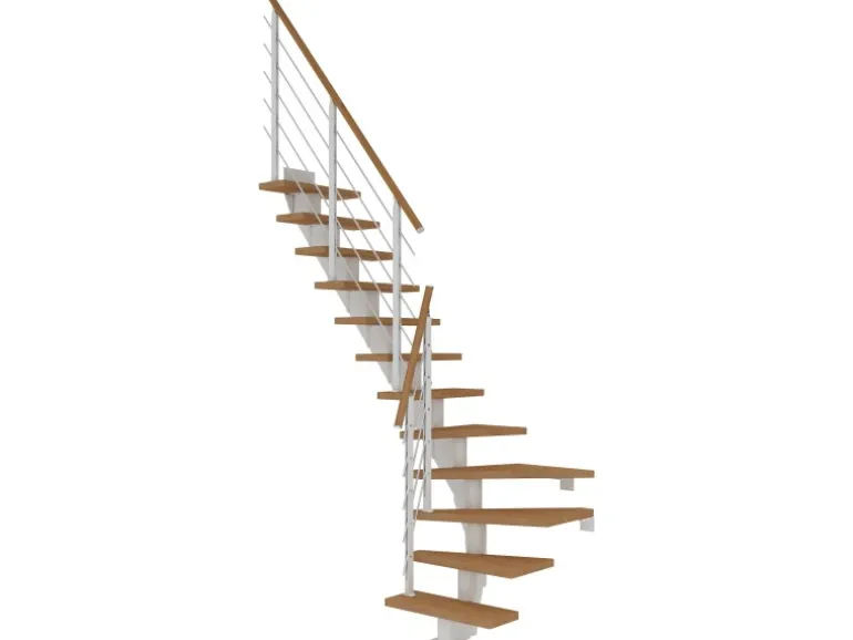 Dolle Mittelholmtreppe Frankfurt Eiche GH bis 258 cm 1/4 Gewendelt 65 cm FSC