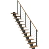 Dolle Mittelholmtreppe Frankfurt Eiche Anthrazit GH bis 301 cm Gerade 65 cm FSC