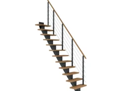 Dolle Mittelholmtreppe Frankfurt Eiche Anthrazit GH bis 301 cm Gerade 65 cm FSC