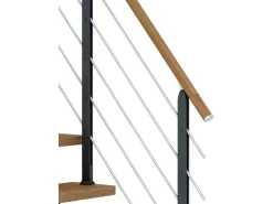 Dolle Mittelholmtreppe Frankfurt Eiche Anthrazit GH bis 301 cm Gerade 65 cm FSC