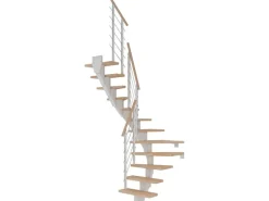 Dolle Mittelholmtreppe Frankfurt Buche Weiß GH b. 279cm 1/2 Gewendelt 65cm FSC