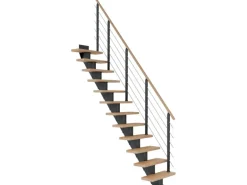 Dolle Mittelholmtreppe Frankfurt Buche Anthrazit GH bis 301 cm Gerade 65 cm FSC