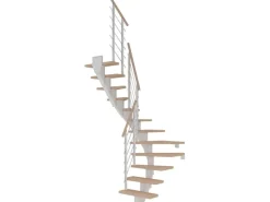 Dolle Mittelholmtreppe Frankfurt Eiche Weiß GH bis 258 cm 1/2 - gew. 65 cm FSC