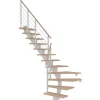 Dolle Mittelholmtreppe Hamburg Eiche Weiß GH bis 279 cm 1/4 Gewendelt 75 cm FSC