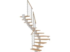 Dolle Mittelholmtreppe Hamburg Buche Weiß GH bis 301 cm 1/2 Gewendelt 85 cm FSC