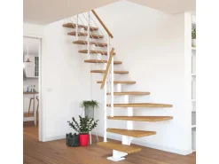 Dolle Mittelholmtreppe Hamburg Eiche GH bis 322 cm 1/4 Gewendelt 85 cm FSC