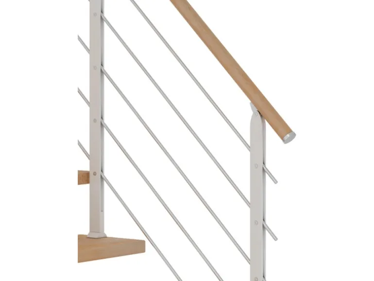 Dolle Mittelholmtreppe Hamburg Buche Weiß GH bis 322 cm 1/4 Gewendelt 85 cm FSC