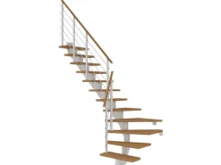 Dolle Mittelholmtreppe Hamburg Eiche GH bis 258 cm 1/4 Gewendelt 75 cm FSC
