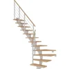 Dolle Mittelholmtreppe Hamburg Buche Weiß GH bis 258 cm 1/4 Gewendelt 75 cm FSC