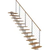 Dolle Mittelholmtreppe Hamburg Eiche Perlgrau GH bis 279 cm Gerade 75 cm FSC