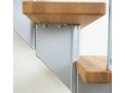 Dolle Mittelholmtreppe Hamburg Eiche Perlgrau GH bis 279 cm Gerade 75 cm FSC