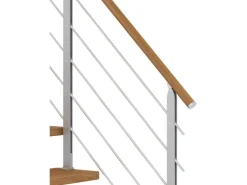 Dolle Mittelholmtreppe Hamburg Eiche Perlgrau GH bis 279 cm Gerade 75 cm FSC