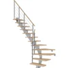 Dolle Mittelholmtreppe Hamburg Buche Perlgrau GH bis 279 cm 1/4gew. 75 cm FSC®