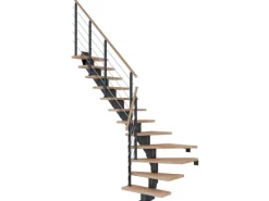 Dolle Mittelholmtreppe Hamburg Buche Anthrazit GH bis 301 cm 1/4gew. 85 cm FSC®