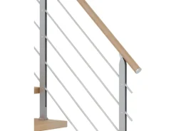 Dolle Mittelholmtreppe Hamburg Buche Perlgrau GH bis 258 cm 1/4gew. 75 cm FSC®