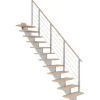 Dolle Mittelholmtreppe Hamburg Eiche Weiß Perlgrau GH b. 322cm Gerade 85cm FSC