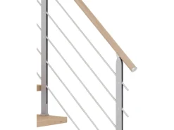 Dolle Mittelholmtreppe Hamburg Eiche Weiß Perlgrau GH b. 322cm Gerade 85cm FSC