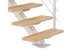 Dolle Mittelholmtreppe Sydney 12 Stufen Buche gerade Metallteile Weiß FSC®