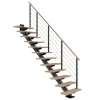 Dolle Mittelholmtreppe Sydney 12 Stufen Eiche Weiß gerade Metall Anthrazit FSC®
