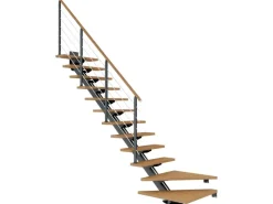 Dolle Mittelholmtreppe Sydney 13 Stufen Eiche 1/4gew. Metallteile Anthrazit FSC®
