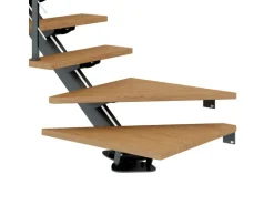 Dolle Mittelholmtreppe Sydney 13 Stufen Eiche 1/4gew. Metallteile Anthrazit FSC®