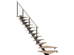 Dolle Mittelholmtreppe Sydney 13 Stufen Eiche Weiß 1/4gew. Metall Anthrazit FSC®