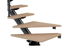 Dolle Mittelholmtreppe Sydney 13 Stufen Eiche Weiß 1/4gew. Metall Anthrazit FSC®