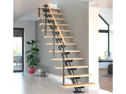 Dolle Mittelholmtreppe Sydney 11 Stufen Buche gerade Metallteile Anthrazit FSC®