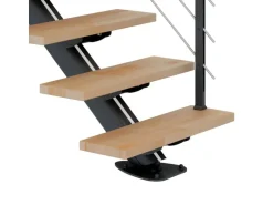 Dolle Mittelholmtreppe Sydney 11 Stufen Buche gerade Metallteile Anthrazit FSC®