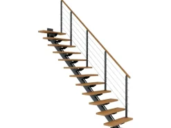 Dolle Mittelholmtreppe Sydney 11 Stufen Eiche gerade Metallteile Anthrazit FSC®