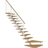 Dolle Mittelholmtreppe Sydney 12 Stufen Eiche 1/4gew. Metallteile Weiß FSC®