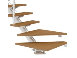 Dolle Mittelholmtreppe Sydney 12 Stufen Eiche 1/4gew. Metallteile Weiß FSC®
