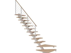 Dolle Mittelholmtreppe Sydney 11 Stufen Eiche Weiß 1/4gew. Metallteile Weiß FSC®