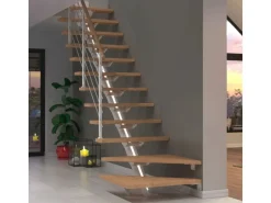 Dolle Mittelholmtreppe Sydney 11 Stufen Eiche Weiß 1/4gew. Metallteile Weiß FSC®