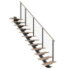 Dolle Mittelholmtreppe Sydney 13 Stufen Eiche Weiß gerade Metall Anthrazit FSC®