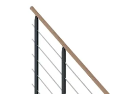 Dolle Mittelholmtreppe Sydney 13 Stufen Eiche Weiß gerade Metall Anthrazit FSC®