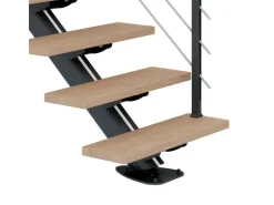 Dolle Mittelholmtreppe Sydney 13 Stufen Eiche Weiß gerade Metall Anthrazit FSC®