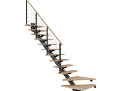 Dolle Mittelholmtreppe Sydney 13 Stufen Buche 1/4gew. Metall Anthrazit FSC®