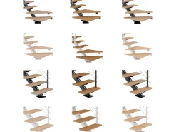 Dolle Mittelholmtreppe Sydney 11 Stufen Buche gerade Metallteile Weiß FSC®