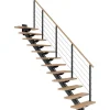 Dolle Mittelholmtreppe Sydney 12 Stufen Buche gerade Metallteile Anthrazit FSC®